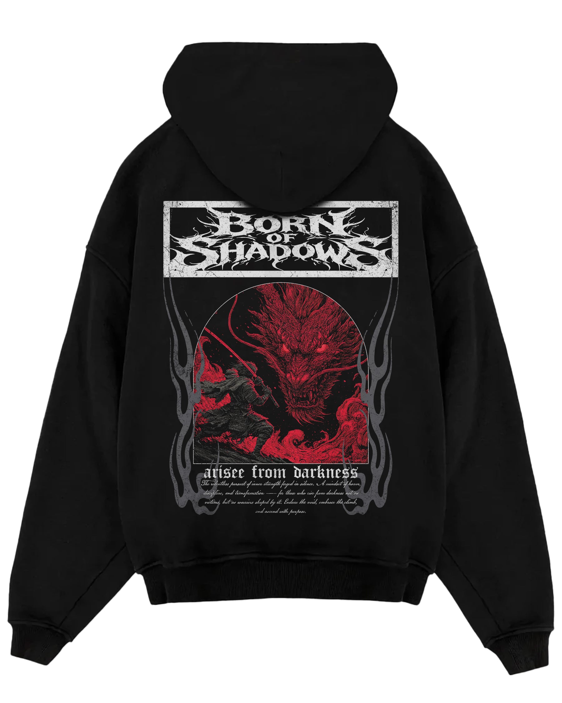 'Japanese: Crimson Ryū' Oversized Hoodie
