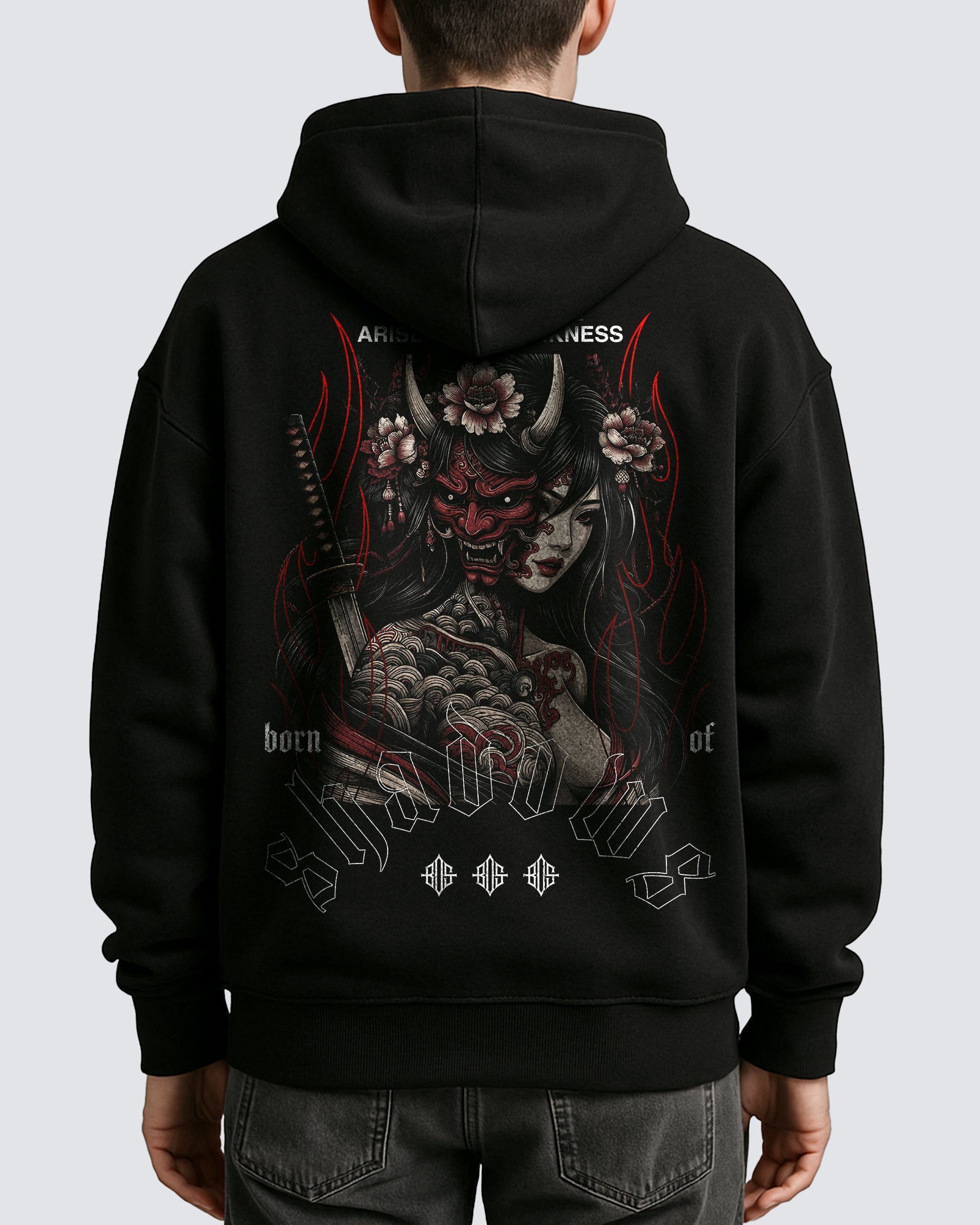 'Japanese: Scarlet Hannya' Oversized Hoodie