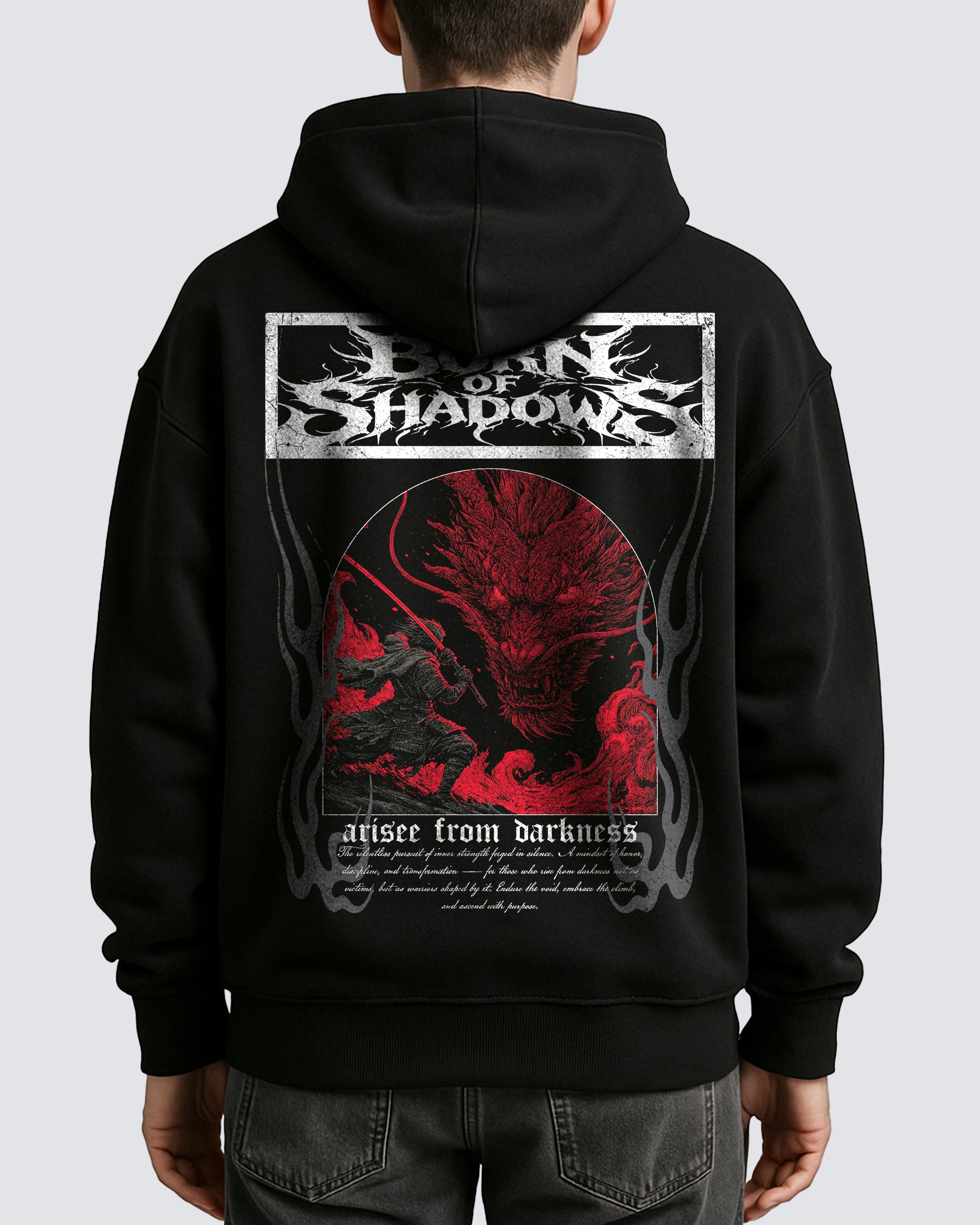 'Japanese: Crimson Ryū' Oversized Hoodie