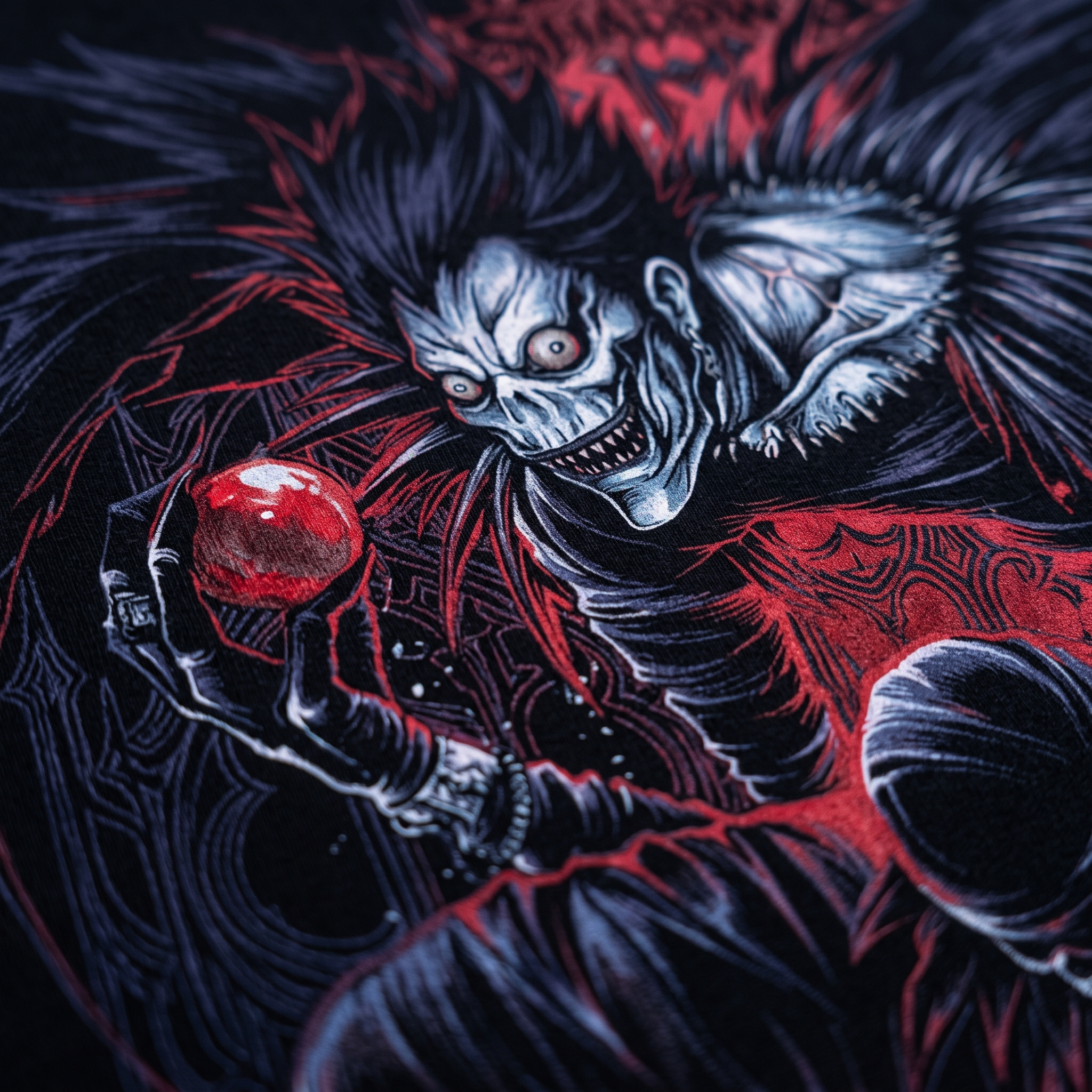 Close-up of The Shinigami print