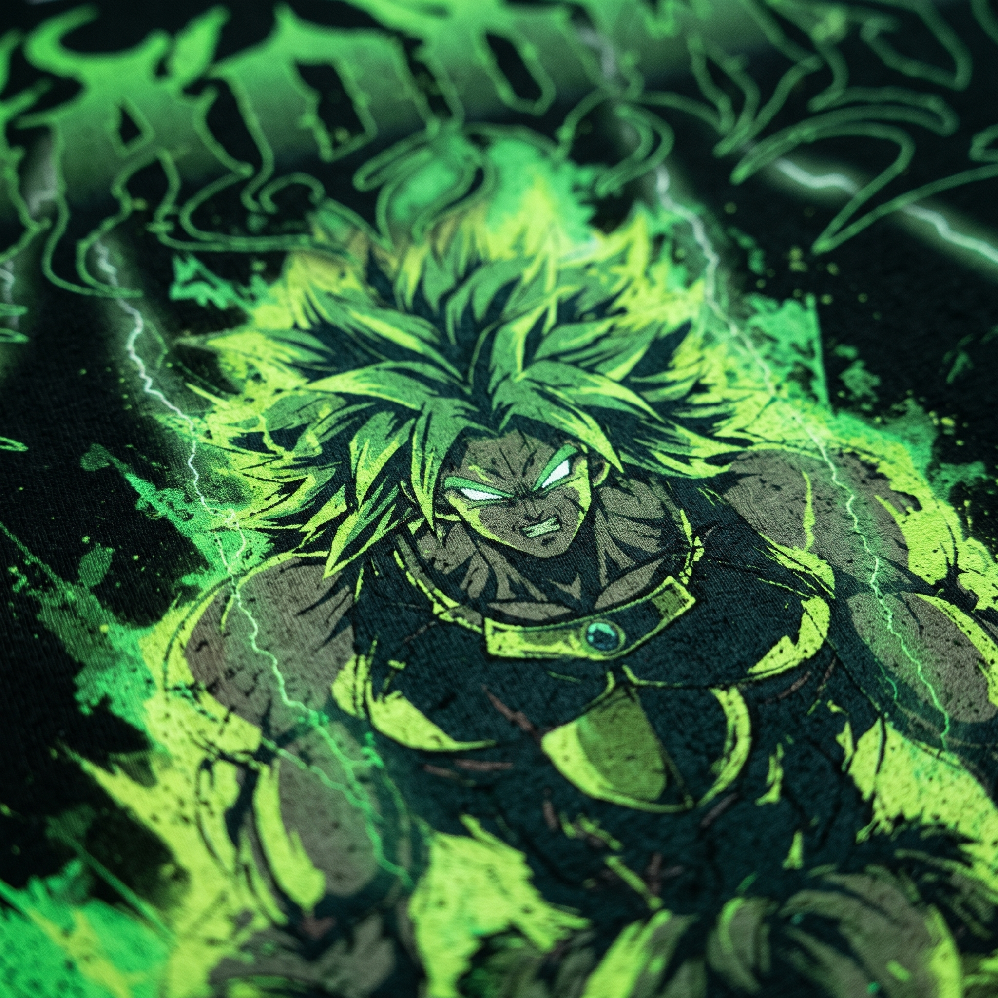 Dragon Ball tee print close-up