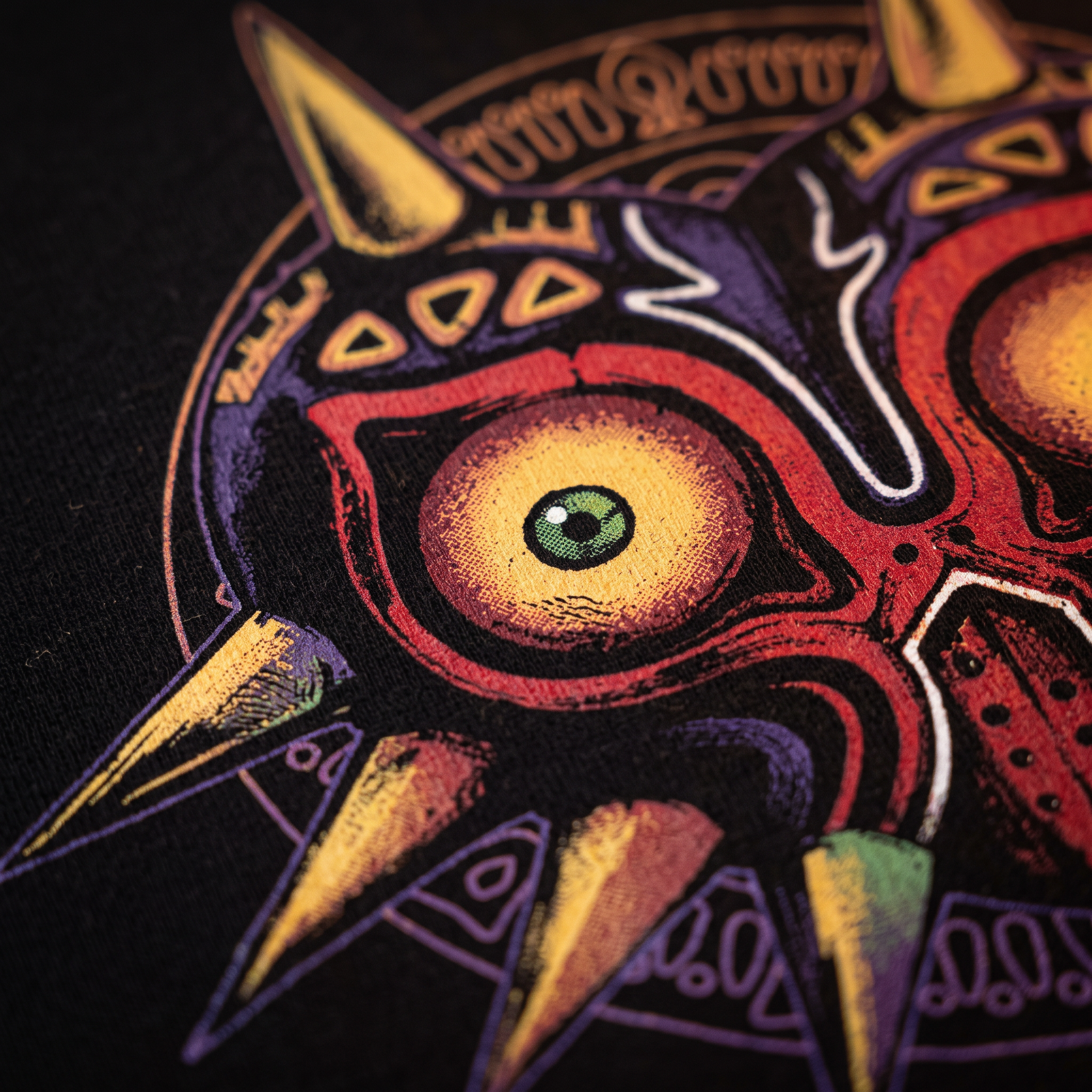 Majora's Mask tee print close-up