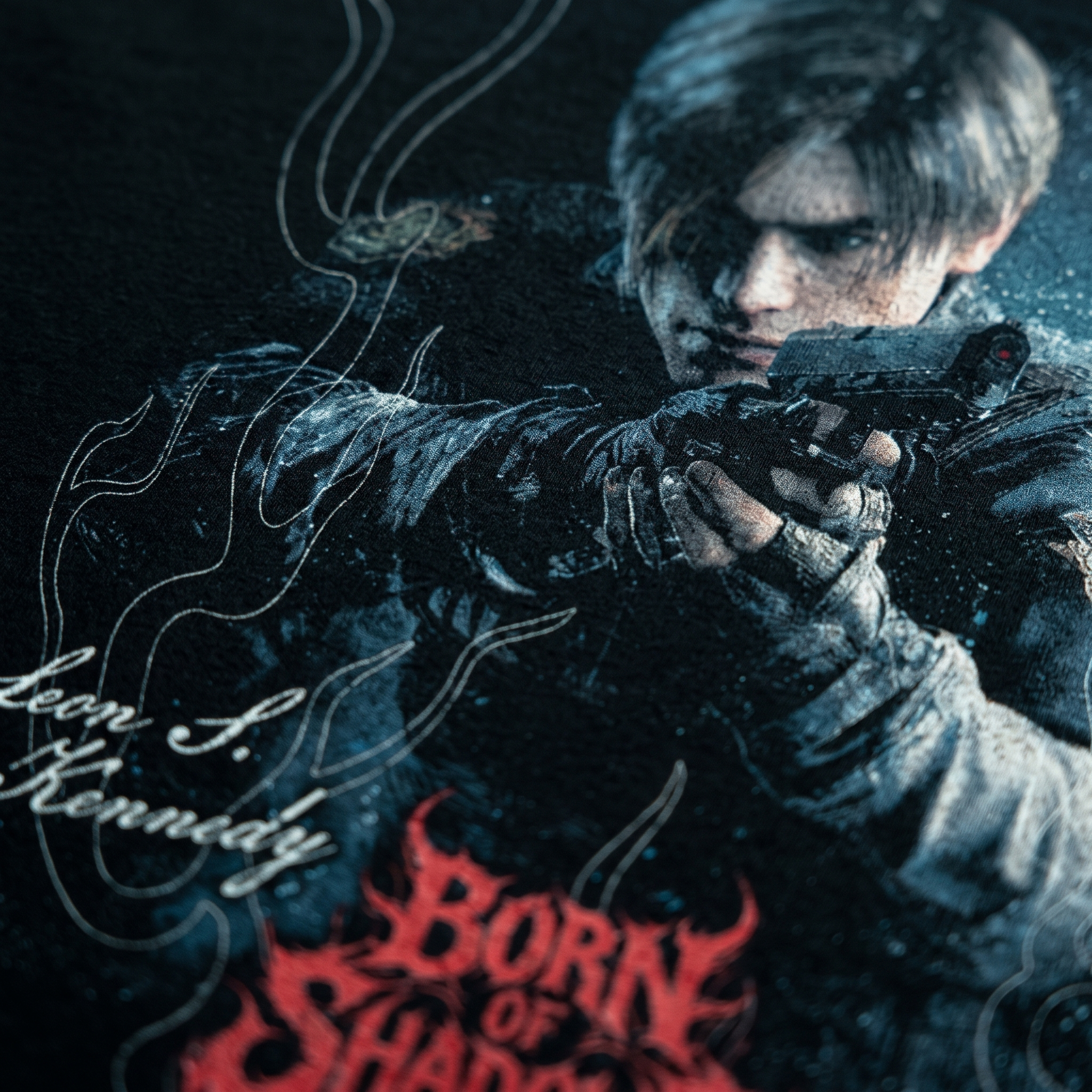 Resident Evil tee print close-up