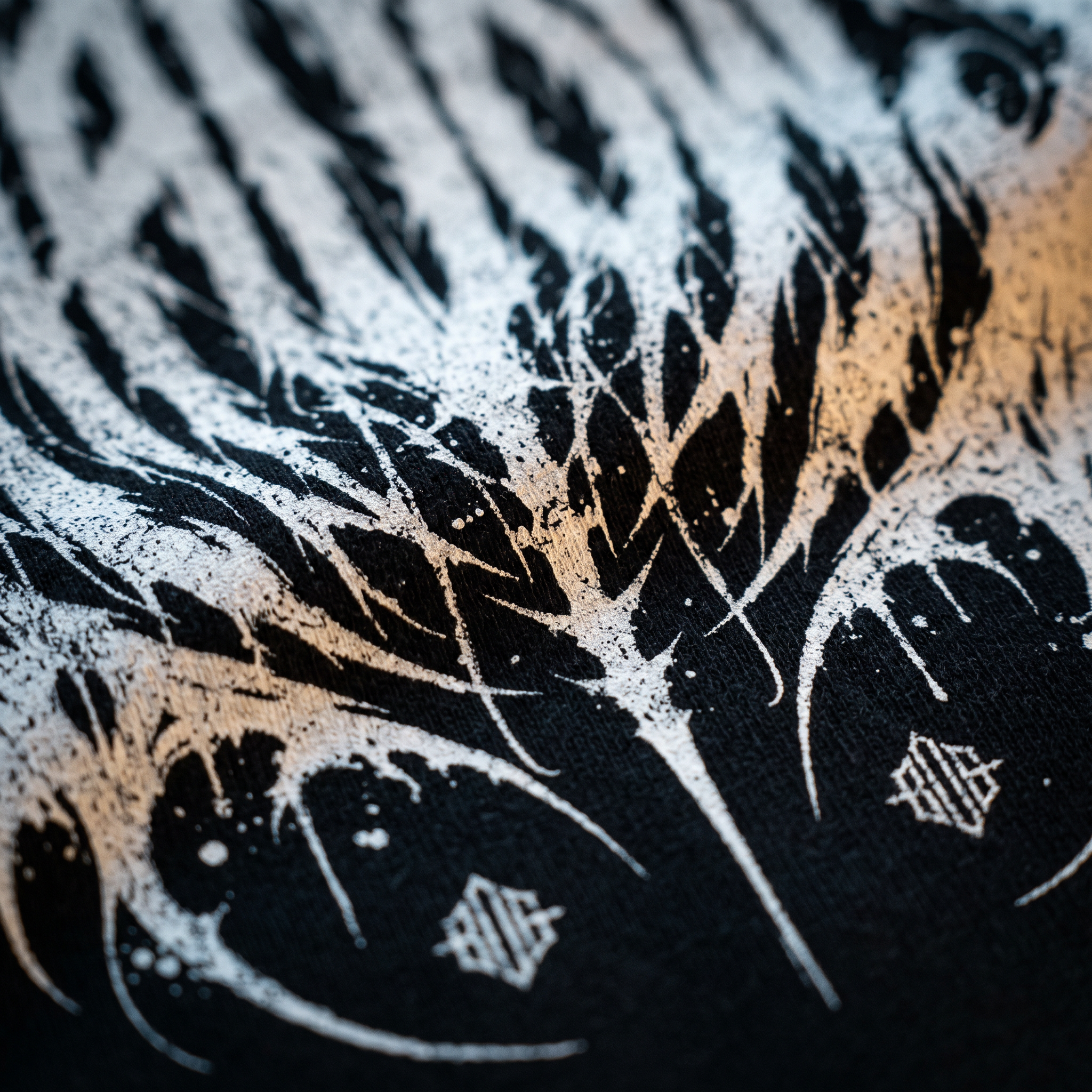 Close-up of the Shadow Spine print