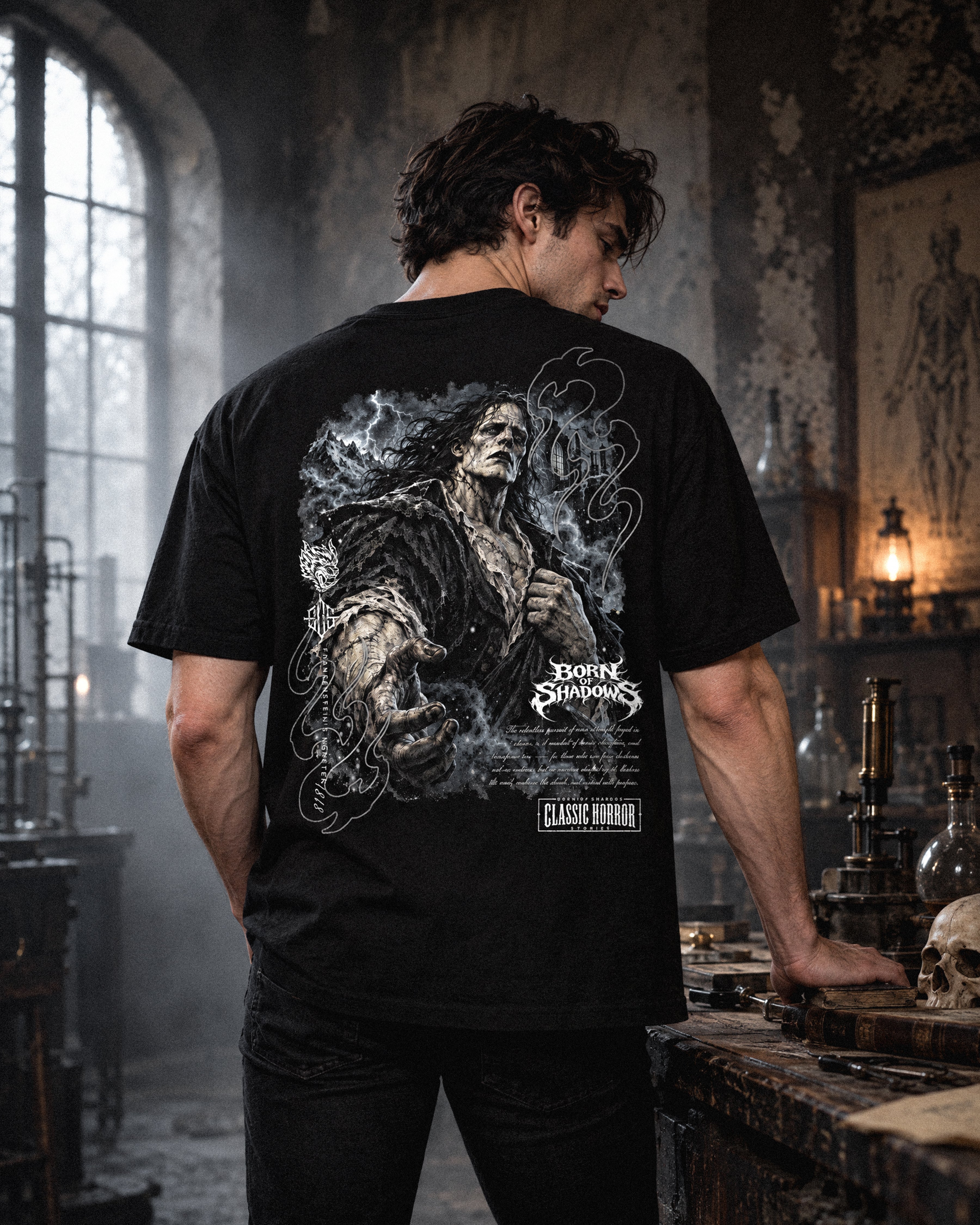 'Halloween: Frankenstein’s Monster 1818' Back T-Shirt