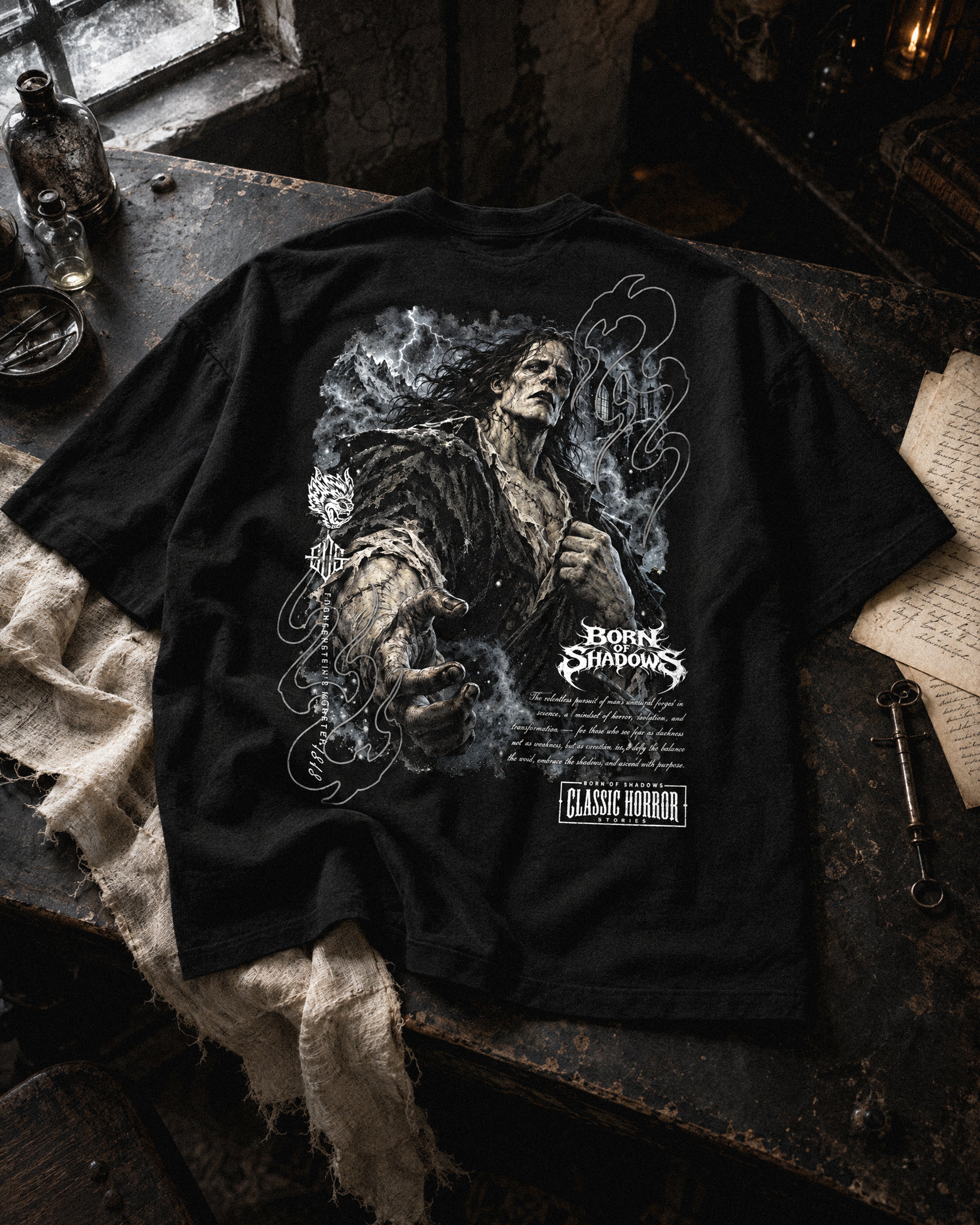 'Halloween: Frankenstein’s Monster 1818' Back T-Shirt