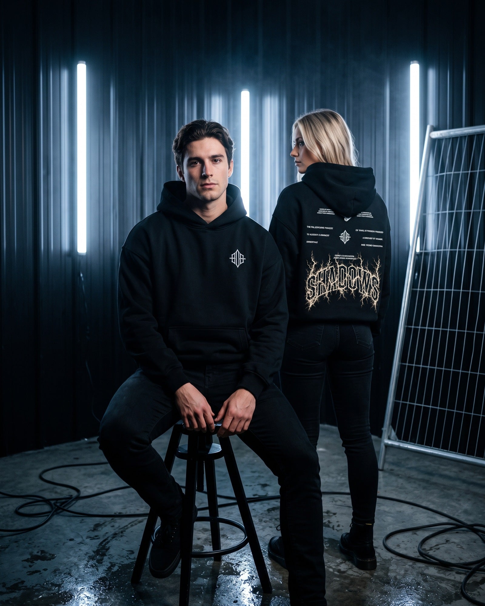 'Electric Shadow' Oversized Hoodie