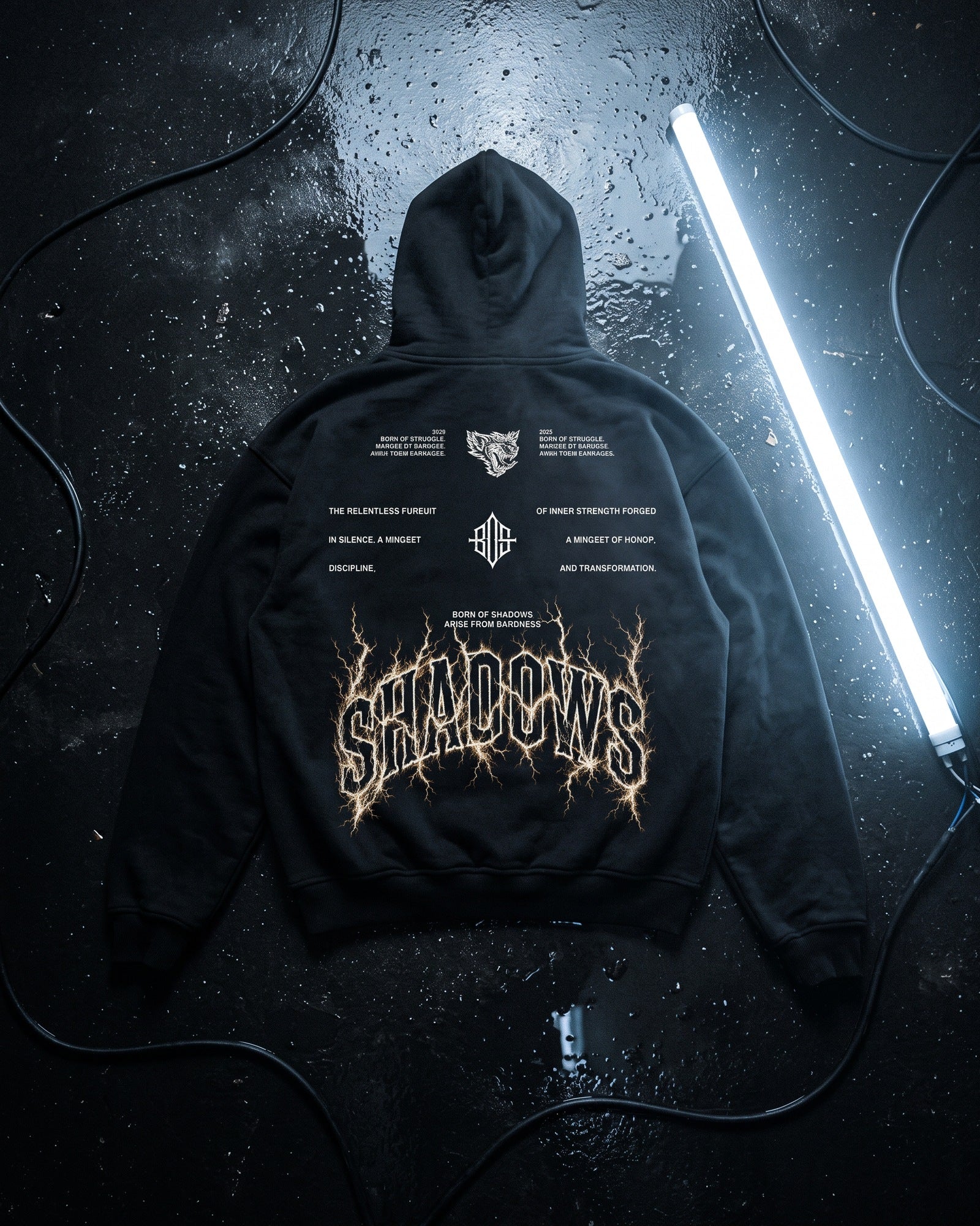'Electric Shadow' Oversized Hoodie